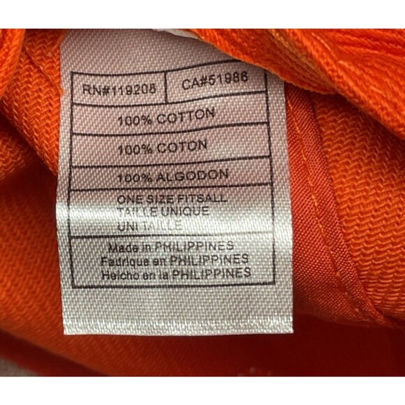 Hi Visibility Solid Orange Cotton Baseball Cap Adjustable Hunting, Construction - Picture 4 of 5